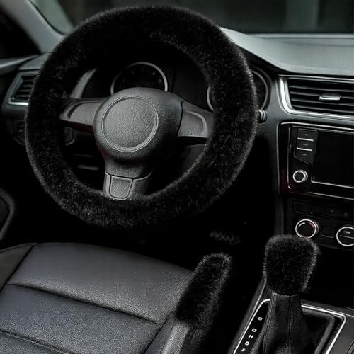 Fluffy Steering Wheel Cover 3PCS Set – Plush Fuzzy Fur Steering Wheel Cover by Unknown