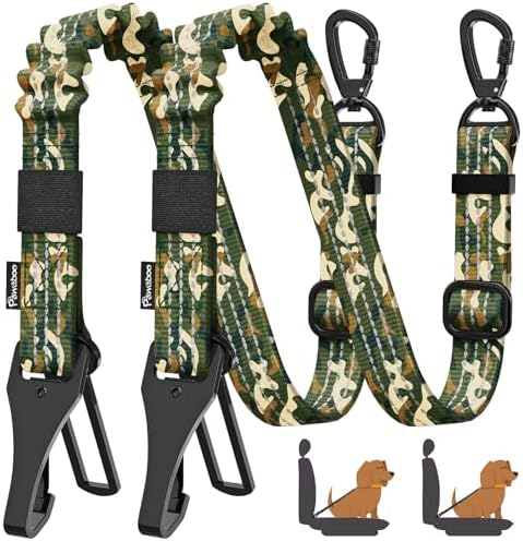Pawaboo 2Pack Dog Car Seatbelt, 3-in-1 Dog Tether by Pawaboo