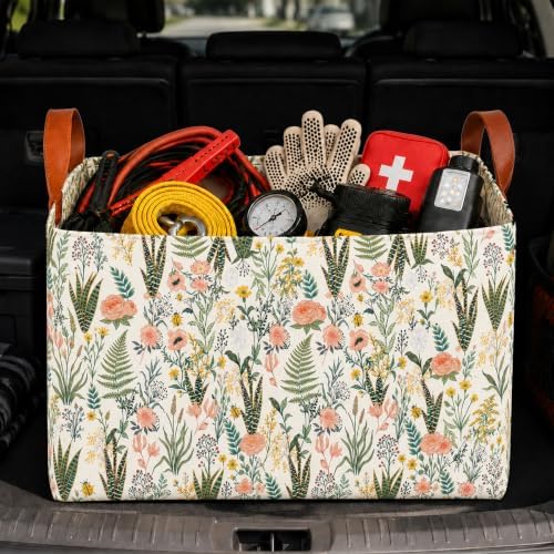 Flower Car Trunk Organizer 20L Collapsible Auto Storage Basket by YGQZYYQ