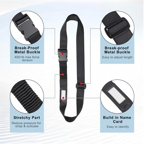 Luggage Straps for Suitcases, Stretchable TSA Approved Suitcase Straps - Image 4