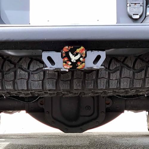 Crane Trailer Hitch Covers Japanese Cranes Heron Birds Floral Branch Heavy Duty - Image 6