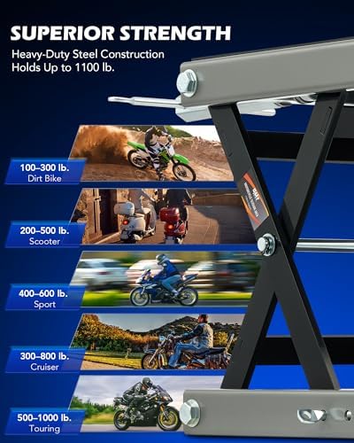 OMT Motorcycle Lift, 1100lb Scissor Jack Stand - Image 4
