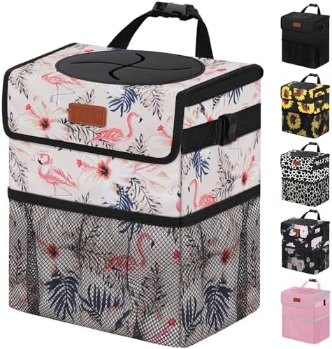 Vankor Car Trash Can with Lid Leak Proof Car Accessories by Vankor