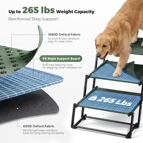 5‑Step Dog Stairs for Car Trunk, 18.5" Wide Foldable Lightweight Pet Stairs - Image 5