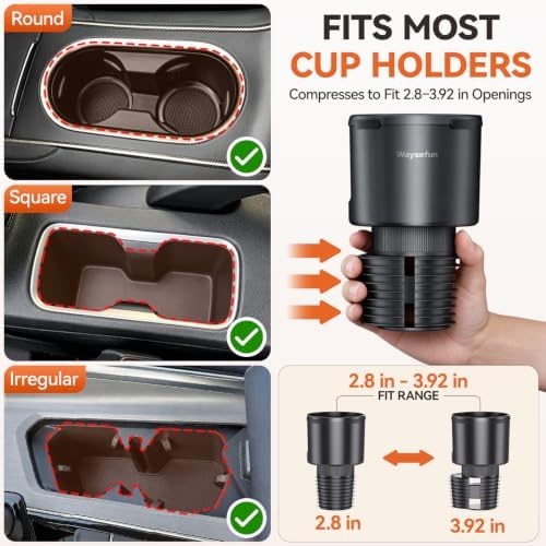 Car Cup Holder Expander for Large Water Bottles, Quick Install Cup Holder - Image 4