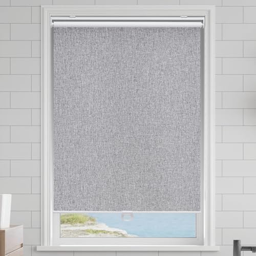 AOSKY Blackout Cordless Roller Shades, 27.5" W x 72" H, Heather Grey - Image 2