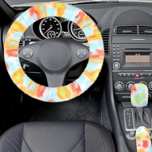 Accmor Fuzzy Car Steering Wheel Cover, Universal Fluffy Auto Wheel Cover & - Image 3