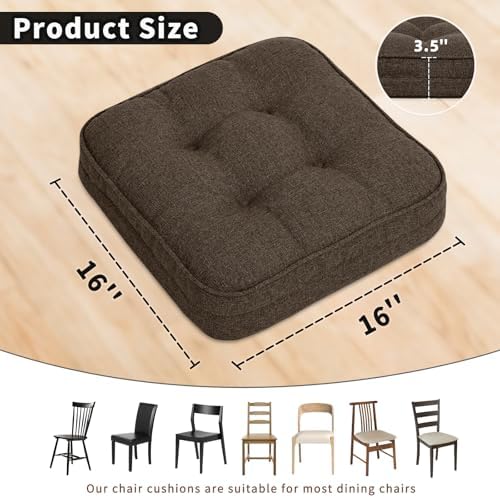 GOFORIT Kitchen Chair Cushions for Dining Chairs, 6 Pack - Image 2