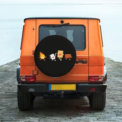 Spare Tire Cover with Marshmallow Campfire Pattern Wheel Covers 17inch - Image 5