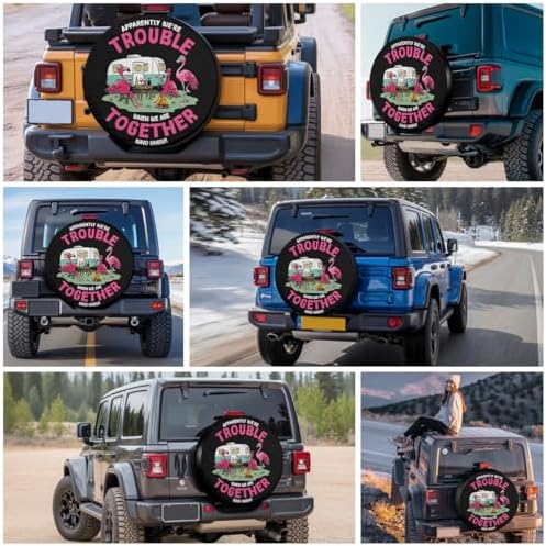 GENANY Flamingo Camping Thick PVC Leather Spare Tire Cover Size 17 - Image 7
