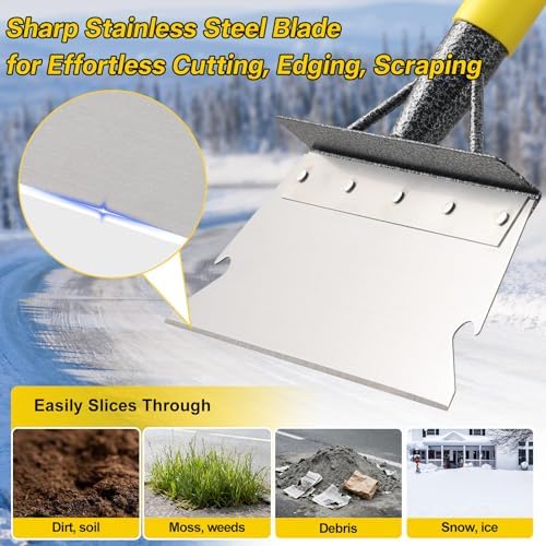 Garden Flat Shovel, 60” Ice Scraper, Snow Shovel - Image 3