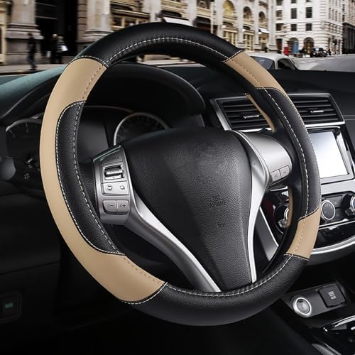 Leather Car Steering Wheel Cover, Universal Fit by Szttswamp