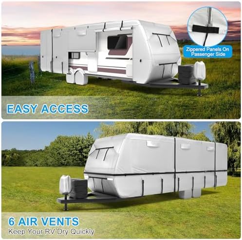 Mofeez Travel Trailer RV Cover 420D Oxford 22'-24' Camper Cover RV Covers - Image 5