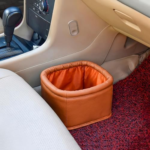 Leather Car Trash Can, Luxury Leakproof Car Organizer - Image 4