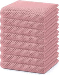 Homaxy 100% Cotton Waffle Weave Kitchen Dish Towels 8-Pack, Dried Rose by Homaxy