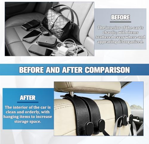 2PCS Car Seat Headrest Hook, Auto Backseat Hanger Holder - Image 3