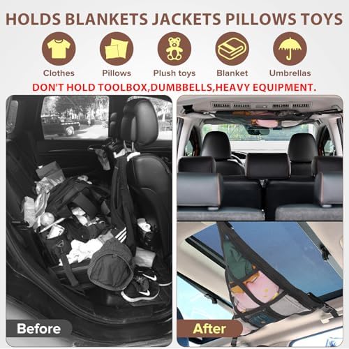 3 Handle Car Ceiling Cargo Net for SUV Roof Storage - Image 5