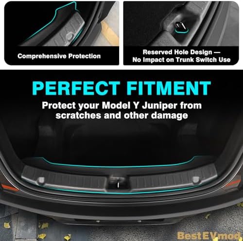 BestEvMod 2026 Tesla Model Y Upgrade Rear Bumper & Trunk Sill Cover Protector - Image 5