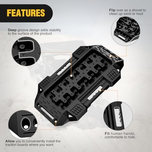 Nilight Recovery Offroad Traction Boards Mini Short 2PCS Black - Image 3