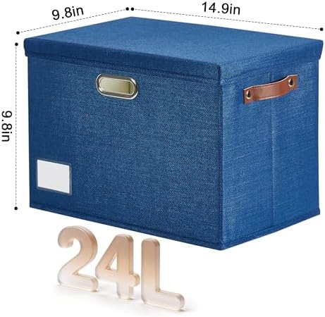 15" Fabric Storage Box with Lids - Image 2