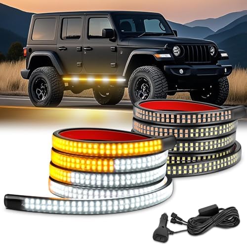 Nilight 2PCS 70 Inch Running Board LED Lights Strip Amber White by Nilight