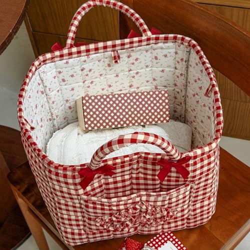 Storage Basket Boho Fabric Large Collapsible Floral Laundry Nursery Hamper - Image 4