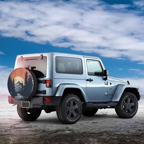 Spare Tire Cover Mountains Sunset Landscape Wheel Covers Weatherproof Universal - Image 7