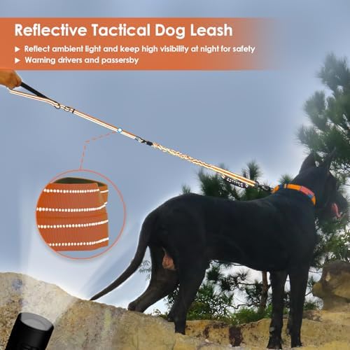 AUBELL Tactical Dog Leash Heavy Duty, 4-6ft No Pull Bungee Leash - Image 2