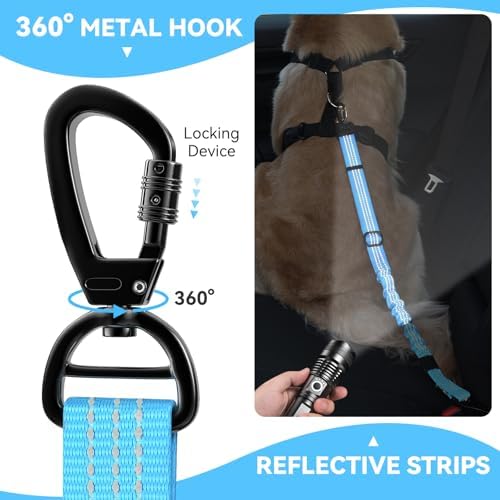 Pawaboo Dog Seatbelt for Car, 3-in-1 Dog Seat Belt Bungee, Shockproof Dogs - Image 2