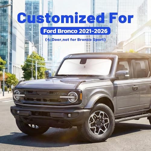 Car Windshield Sun Shade (Not for Ford Bronco 4-Door 2021–2026, 1:1 Fit - Image 2