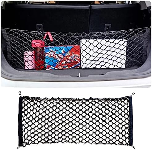 Car Rear Cargo Net with Good Elasticity&Tensile Strength Trunk Organizer by SSNNUU