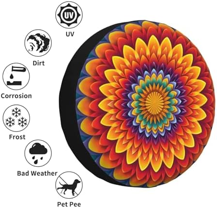 Mandala Spare Tire Cover Weatherproof Universal Wheel Protectors Wheel Covers - Image 5