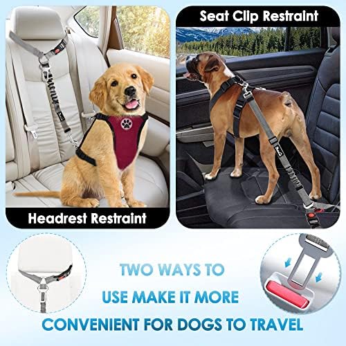 SlowTon Dog Seat Belt for Car, 2 Pack Dog Car Harness Seatbelt - Image 2