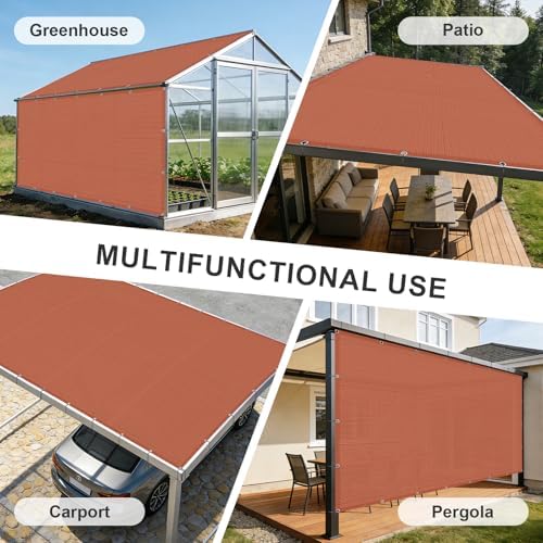 Cool Area Sun Shade Cloth with Grommets, Terra Red - Image 6