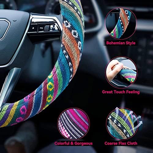 Boho Steering Wheel Cover Elastic Microfiber - Image 4