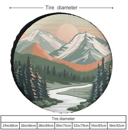 Camping Spare Tire Cover Mountain Adventure Polyester Universal Spare Wheel - Image 2