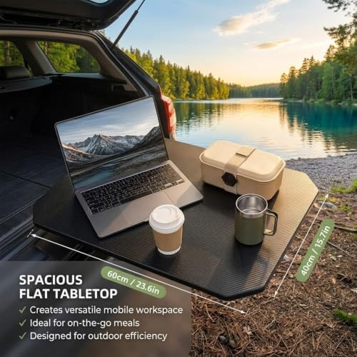 Rear Trunk Table, Foldable Adjustable Tailgate Camping Table - Image 2