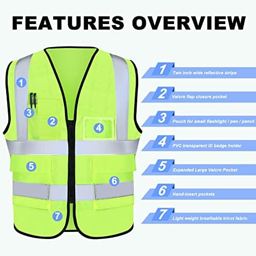 XPCARE Reflective Safety Vests For Women Men, High Visibility Security Vest - Image 4