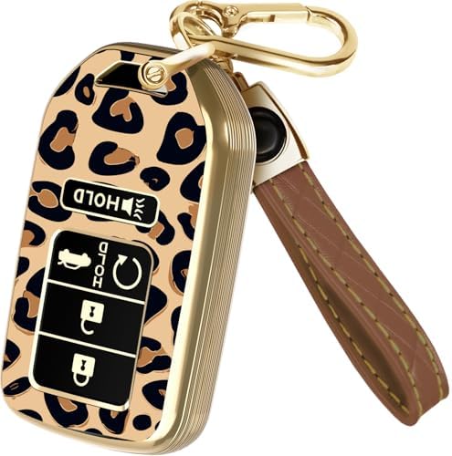 Lucrum Compatible with Honda Key Fob Cover & Leather Keychain by Lucrum