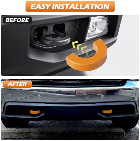 Tow Hook Covers for Silverado 1500/Sierra 1500 Orange - Image 5