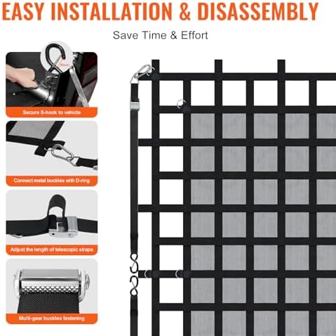 VEVOR Cargo Net with Mesh, 96 in x 81 in, Heavy Duty Truck Cargo Net- 1 - Image 6