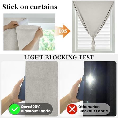 100% Blackout Self Adhesive Portable Curtains - Image 2