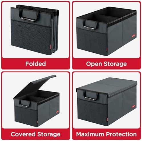 Rubbermaid Car Organizer, Collapsible Trunk Organizer, 2 Compartments - Image 7