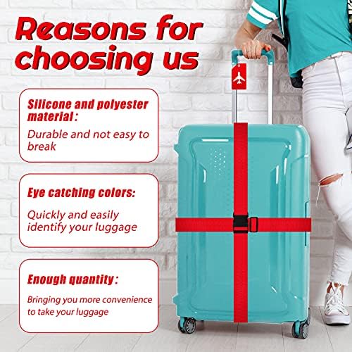 Weewooday 8 Pcs Luggage Straps Suitcase Tags Set - Image 4