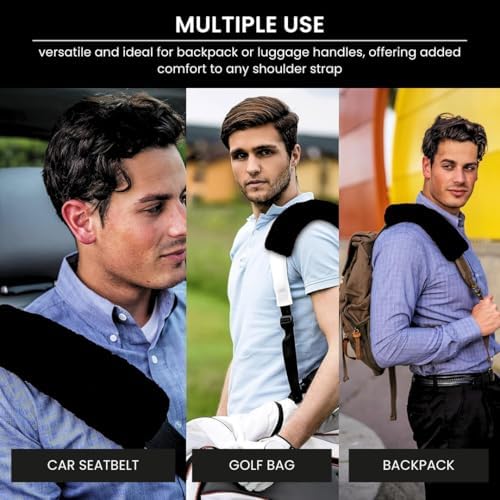Andalus Genuine Sheepskin Car Seat Belt Cover Pad – Soft Fuzzy, Comfy Fluffy - Image 4