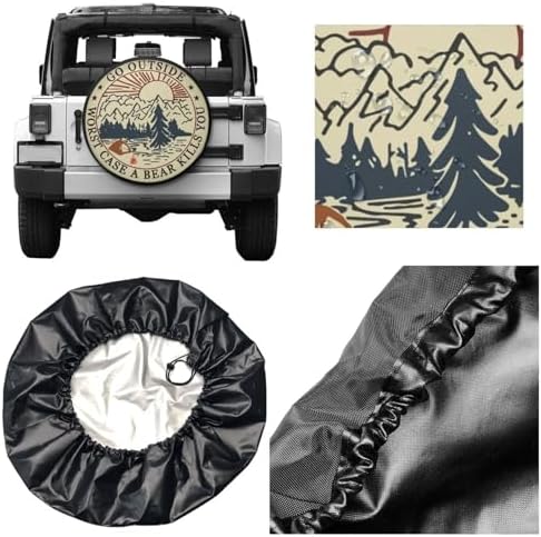 Go Outside Worst Case A Bear Kill You Spare Tire Cover Weatherproof Wheel - Image 7
