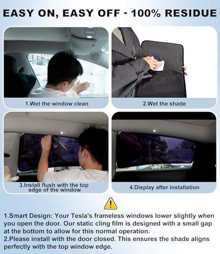XCBYT Static Cling Tesla Model 3 Window Shade - Image 3