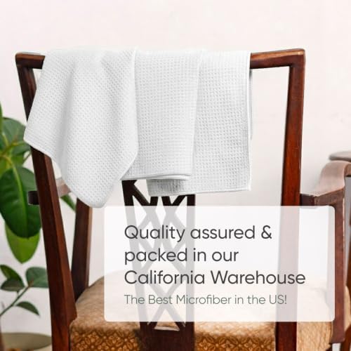 Kitchen Towels - Microfiber Waffle Weave Towels | Absorbent, No Lint, Commercial - Image 6