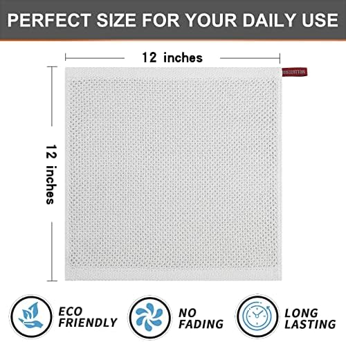 Kitinjoy 100% Cotton Waffle 6-Pack Kitchen Towels, Light Grey - Image 5