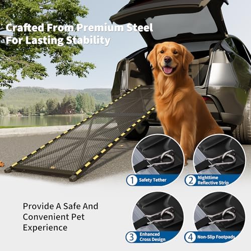 71" × 20" Vehicle Pet Ramp, Steel Dog Ramp - Image 4